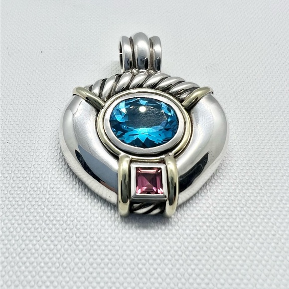 David Yurman Topaz and Tourmaline Enhancer Pendant - Picture 6 of 15